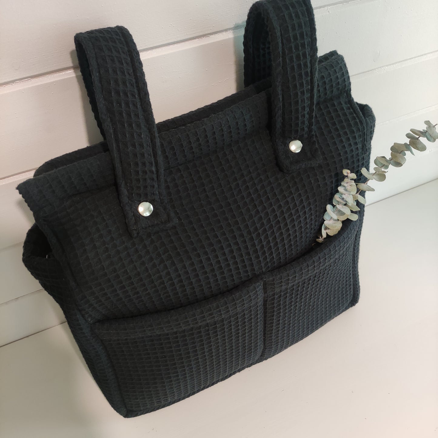 BOLSO CARRITO WAFFLE NEGRO