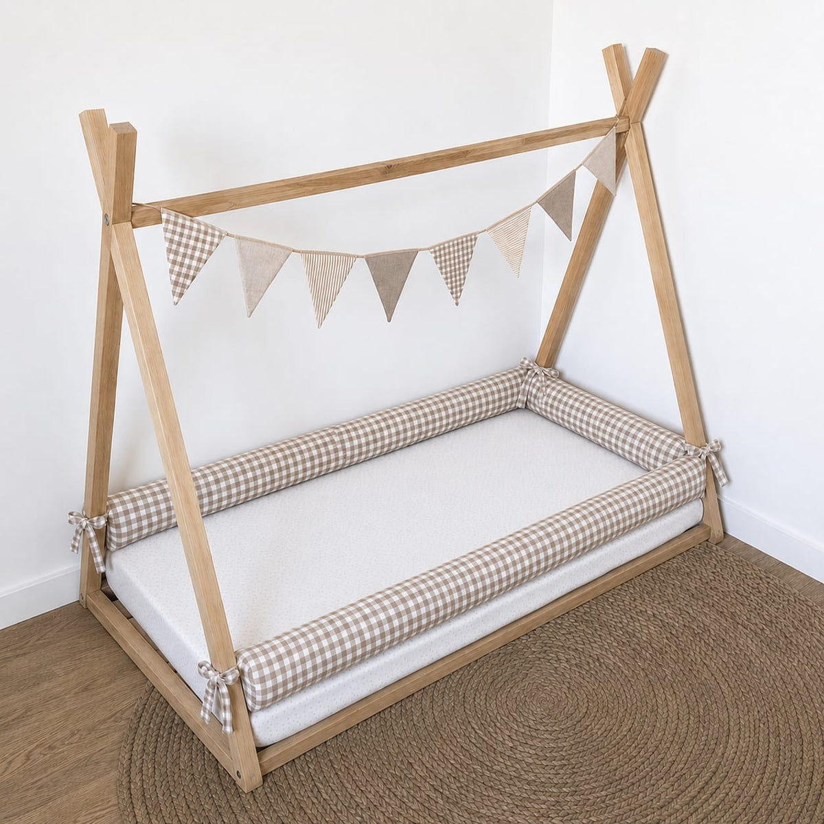 Pack 3 protectores montessori Vichy beige
