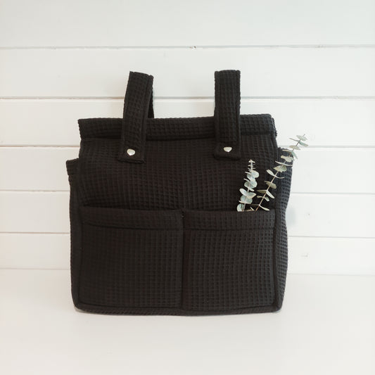 BOLSO CARRITO WAFFLE NEGRO