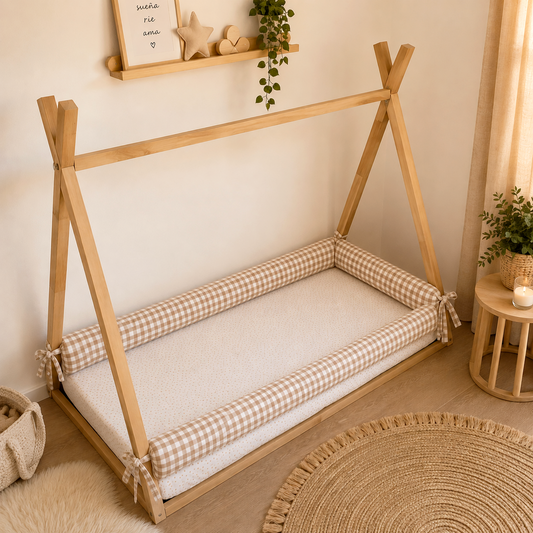 Pack 3 protectores montessori Vichy beige
