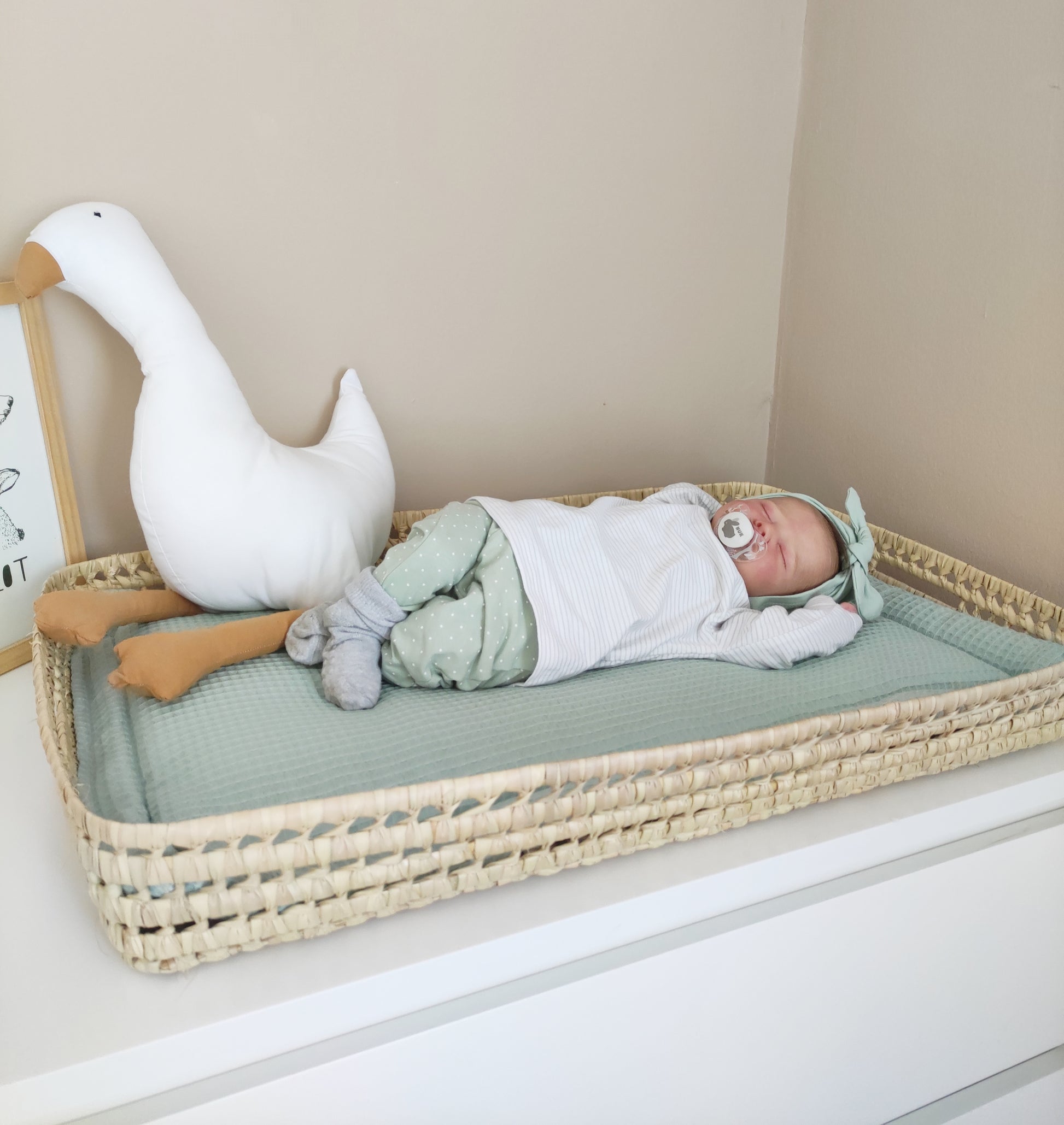 Cambiador bebé de palma natural con colchón impermeable - CoolDreams